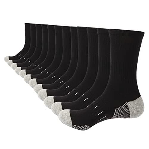 Image of BUDERMMY 3, 6 or 9 Pairs Men's Dress Sock Same inside and outside Cotton Socks Classic Comfortable Soft Business Calf Socks (Black 6 pairs, 6-9)