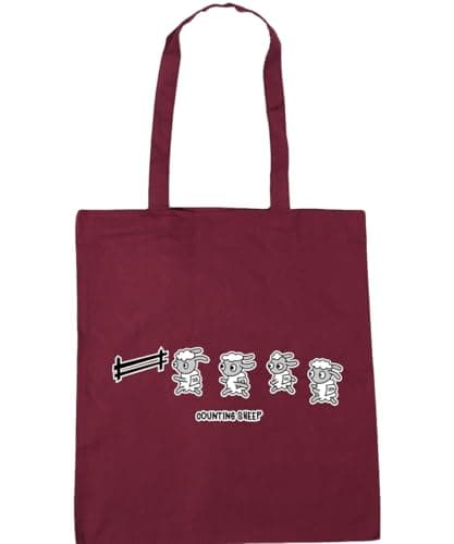 Image of Hippowarehouse Counting Sheep Tote Shopping Gym Beach Bag 42cm x38cm, 10 litres