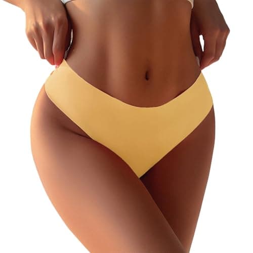 Image of Generisch Women's Panties Underwear Fashion Low Waist Underwear Colour Striped Briefs Panties, orange, M