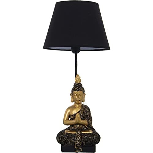 Image of Hestia Buddha Stylish Luxury Table Lamp Black and Gold 61cm