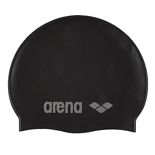Image of Arena Unisex SWIM CLASSIC SILICONE CAP JUNIOR - BLACK, Silver, Junior EU