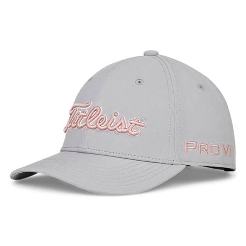 Image of Titleist Junior Tour Performance Golf Cap, Grey/Soft Pink, Adjustable