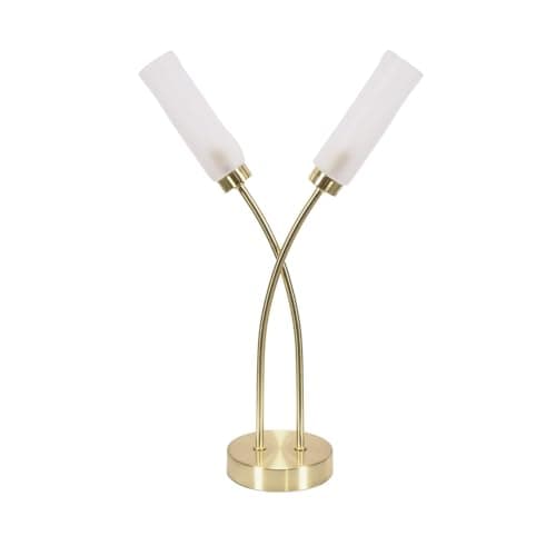 Image of ValueLights | 2 Way Curved Arm Cross Over Brushed Gold Table Lamp | Table Lamps, Home Décor & Improvement Essential