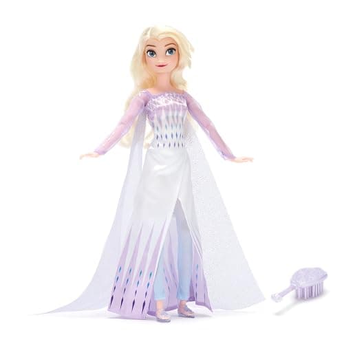 Image of Disney Store Official Elsa Classic Doll, Frozen, 29cm/11”, Fully Poseable Disney Princess Doll in an Icy Blue Outfit, Includes Toy Hair Brush - Suitable for Ages 3+
