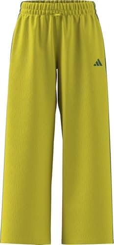 Image of adidas Women's Essentials 3-Stripes Woven Parachute Pants, Bold Green/Bright Yellow, M