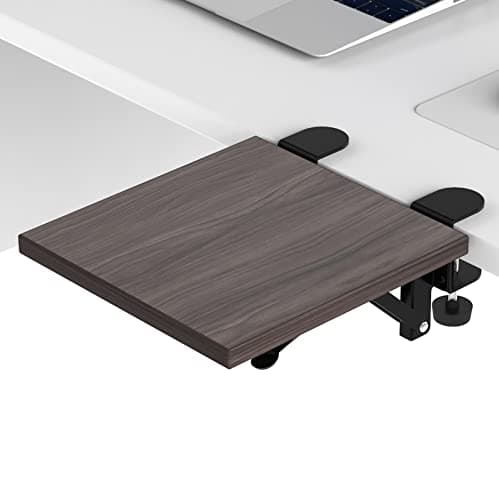 Image of Sisyphy Ergonomics Desk Extender Tray, 9.5x9.1" Punch-Free Clamp on, Foldable Keyboard Drawer Tray, Table Mount Arm Wrist Rest Shelf, Computer Elbow Arm Support