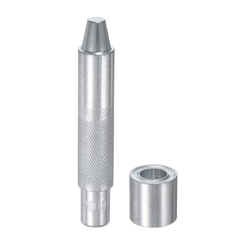 Image of Sourcing Map Eyelet Hole Punch Die 12mm 45# Steel Grommet Setter Install Tool Hollow Punch Kit with Base for Fabric Clothing Crafts Bags