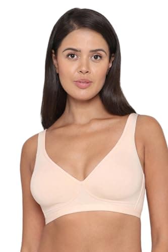 Image of WACOAL Basics Essentials Women's Cotton Blend Non-Wired Everyday T-Shirt Bra, Beige, 36C