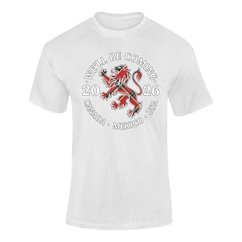 Image of Scotland World Football 2026 T Shirt Kids Adult Unisex Tartan Army Fan Design White XXL Style 04
