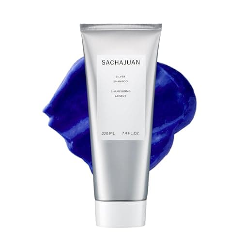 Image of SACHAJUAN Silver Shampoo 220ml, Neutralises Yellow/Golden Tones In Blonde & Grey Hair. Hydrates, Adds Volume, Shine and Lustre to Hair. Provides UV Protection To Prevent Colour Fading.