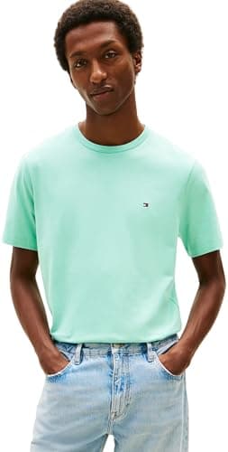 Image of Tommy Hilfiger Men's Ess Seasonal Reg Fit Solid Tee MW0MW39995 S/S T-Shirt, Blue, L