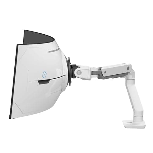 Image of Ergotron - HX VHD Premium Heavy Duty Gaming Monitor Arm, Single Monitor Desk Mount – for 1000R Curved Ultrawide Monitors Up to 57 Inches, 13-17kg, VESA 75x75mm or 100x100mm – White (45-693-216)