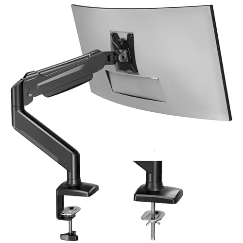 Image of BONTEC Single Arm Monitor Desk Mount for 13-32 inch Screen, Tilt, Swivel, Rotation, Ergonomic Gas Spring Monitor Stand with Cable Management, VESA 75/100mm