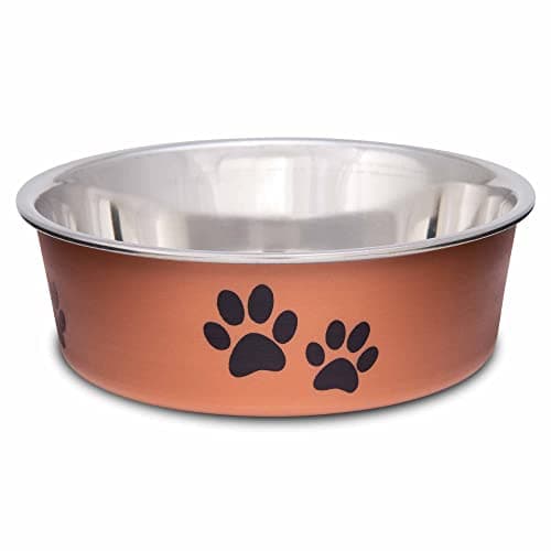 Image of Loving Pets Stainless Steel Bella Dog Bowl Non-Slip Dishwasher Safe & Bacteria Resistant Metallic Pet Dish - Copper - Small (426 ml)