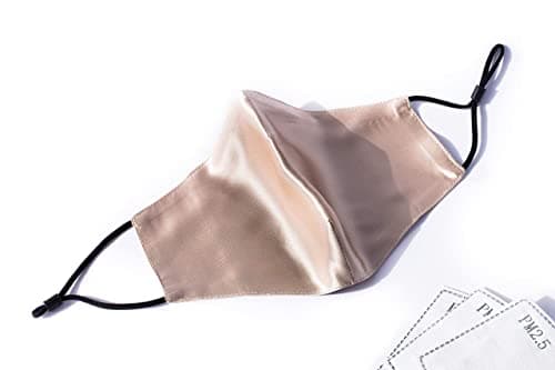 Image of Habac Studio - 100% Mulberry Silk Face Mask Face Masks Washable UK Reusable Face Mask, Men and women. (Beige)