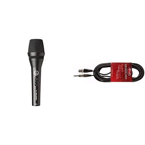 Image of AKG P5s Professional Dynamic Live Vocal Microphone With Switch & Stagg SMC3XP 3m XLR to Jack Cable - Black