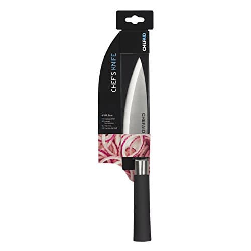 Image of Chef Aid 6 Inch Stainless Steel Chef’s Knife, 15 cm – Soft Grip Handle, Wide Curved Blade, Ideal for Dicing & Chopping, Handwashing Recommended