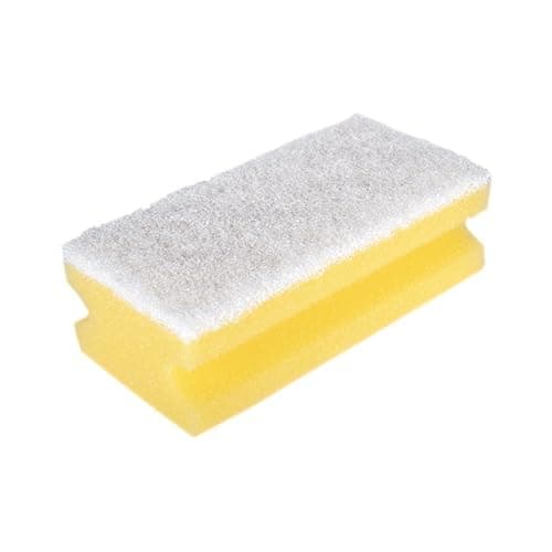 Image of Non-Scratch Finger Gripped Sponge Scourer White, Robert Scott 13x7x4, Pack Of 10, 102425