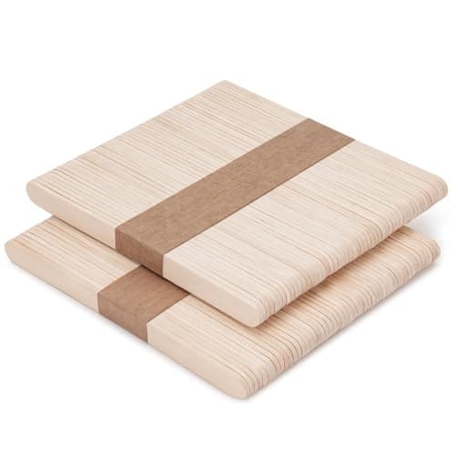 Image of OWLKELA 100PCS 4.5inch Lolly Sticks, Wooden Lollipop Sticks, Craft Stick for Home and School, Popsicle Stick for Arts and Handwork, Classroom Art Supplies
