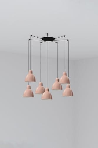 Image of Faro Venice 7 Light Pink Cluster Drop Pendant Lamp