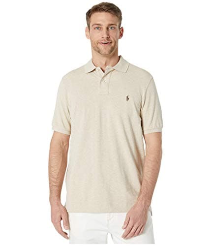 Image of POLO RALPH LAUREN Men's Solid Mesh Classic Polo, Dune Tan, S