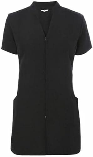 Image of BOX CODE Spa Salon Tunic Uniform Women's Hair Beauty Nail Therapist Black ZP (14)