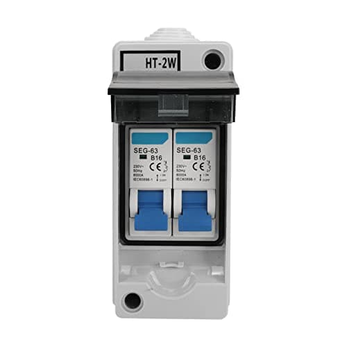 Image of Miniature Circuit Breaker 2 Way MCB Switch Waterproof Distribution Box Home Earth Leakage Circuit Breaker 230V for Outdoor Home Electrical Safety