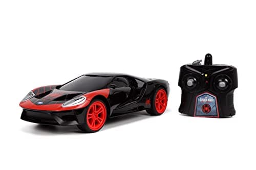 Image of Jada Toys Marvel Spider-Man 1:16 Miles Morales 2019 Ford Shelby GT500 RC Remote Control Car 2.4GHz, Toys for Kids and Adults