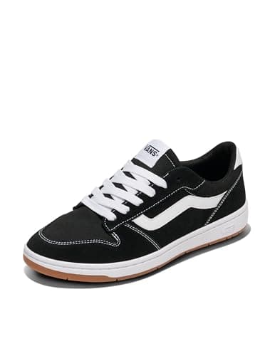 Image of Vans Men's Ryland Sneaker, Suede Canvas Black White, 7 UK