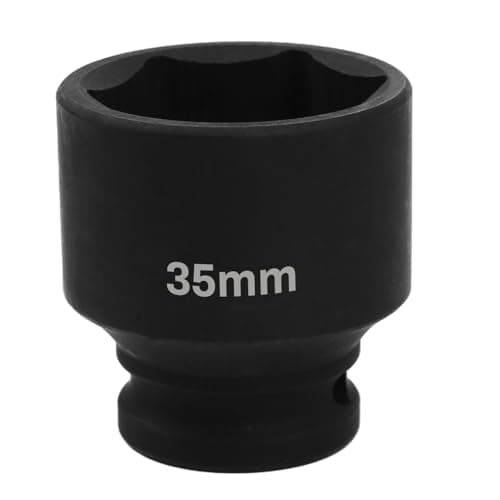 Image of Uxney 1/2" Drive 35mm Impact Socket, 6 Point Chrome Molybdenum Steel (CR-MO) Heavy Duty Axle Nut Socket for Easy Removal of Axle, Wheel Hub, Lug Nuts