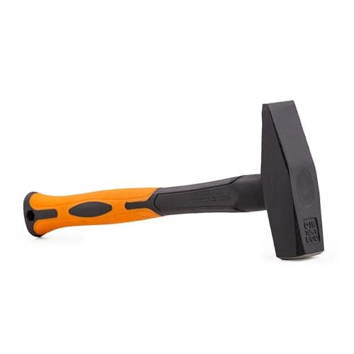 Image of MIVOS Engineer's Hammer 800 g with Fibreglass Handle / Sledge Hammer Made of Carbon Steel and Fibreglass / Vibration Dampening Rubber Handle / Steel Hammer for Engineers / DIN 1041, Black