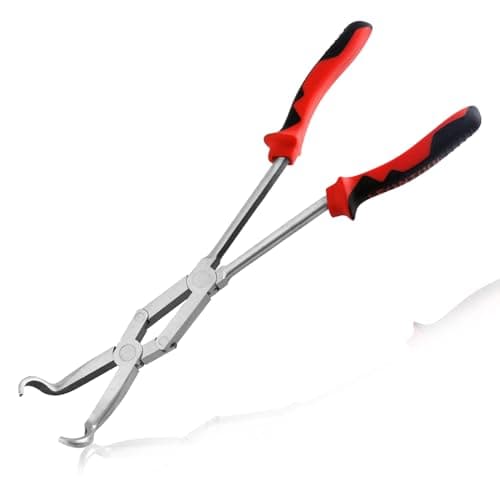 Image of LEONTOOL Extra Long Nose Hose Grip Pliers 13" Spark Plug Pliers Long Reach XL Pivot Ring Nose Plier Hose Removal Plier with Serrated Jaw Spark Plug Boot Puller for Hard to Reach Narrow Spaces,Large