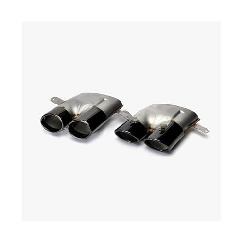 Image of Tail End Pipe For A6 A7 S Line Up To S6 S7 2016-2018 Car Rear Exhaust Pipe Muffler Tail Throat 1 Pair 4 Out Tip Tailpipe System(Black)
