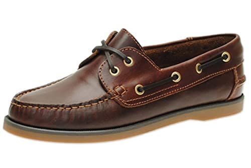 Image of Jim Boomba Boat Shoe - Deck Shoe Classic Style - Mahogany Brown (UK 9.0)