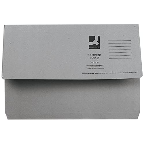 Image of Q-Connect Document Wallet Foolscap Grey (Pack of 50)