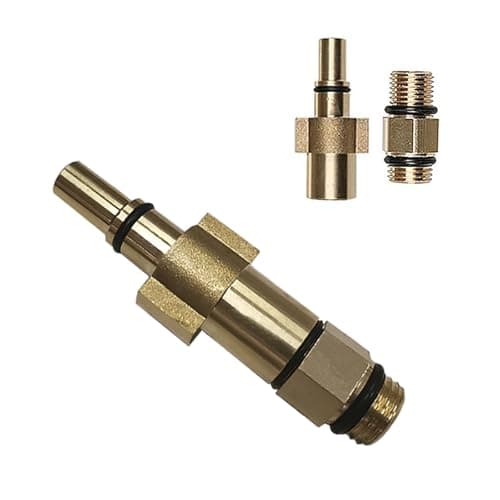 Image of Male Thread Adapter and 1/4" Pressure Washer Foam Cannon Sprayer Copper Connector Snow Foam Lance Soap Dispenser Adaptor Compatible with Bosch AQT Series New Type After Year 2013, Black & Decker