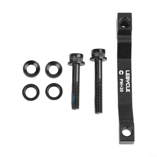 Image of Sawhamale Bicycle Disc Brake Adapter Aluminum Alloy 160mm Post Fork Mount Extender to 180mm or 203mm for Front or Rear Wheel, Black with Bolts Included(F)