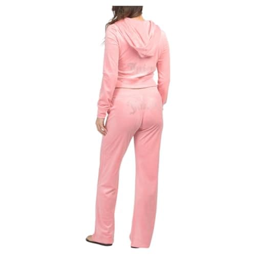 Image of Juicy Couture Women's Bling Velour Tracksuit, Flamingo, Medium