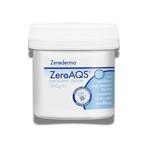 Image of Zeroderma ZeroAQS Emollient Cream, 2-in-1 Emollient & Soap Substitute, adds moisture for the relief of flaking dry skin conditions. 500g