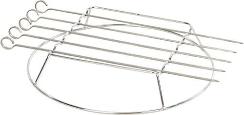 Image of LANDMANN Barbecue skewers with barbecue skewer attachment, suitable for gas and charcoal grills, 360° rotatable, 36.5 cm x 30.5 cm, 6 cm