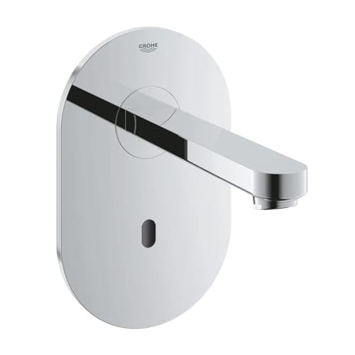Image of GROHE 36273000 Euroeco Cosmopolitan E Infra-Red Electronic Wall Basin Tap Without Mixing Device - Chrome