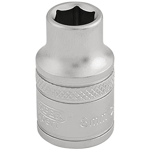 Image of Draper 16533 3/8-Inch Square Drive 6 Point Metric Socket, 8mm Size, Blue
