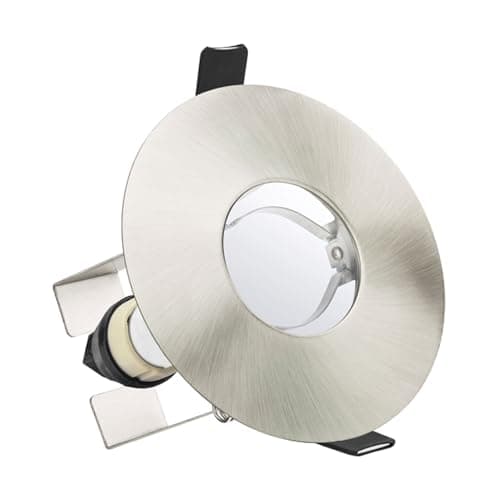 Image of Integral Evofire Fire Rated GU10 Downlight Satin Nickel With Insulation Cover 70-100mm Hole Size