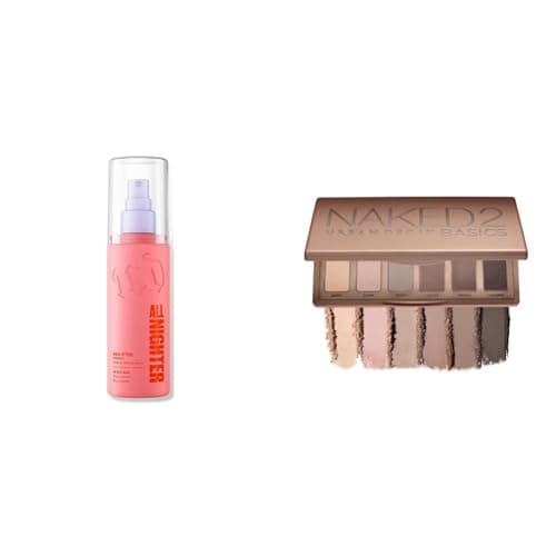 Image of Urban Decay All Nighter Matte Setting Spray & Naked Basics 2 Eyeshadow Palette Bundle, Mattifying Makeup Setting Spray with Matte Neutral Eyeshadow Palette, Smudge & Fade Resistant