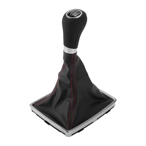 Image of TUCKBOLD 6 Speed Manual Gear Shifter Knob with Cover for Mercedes-Benz C-Class | Gearbox Stick Shifter Lever Knob Black Red Plastic Faux Leather 1 Pcs