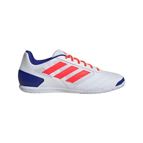 Image of Adidas Mens Super Sala 2 Indoor, White/Solar Red/Lucid Blue, 11