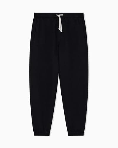 Image of Armani Exchange Men's Cross Gender, Cuffed Leg Back Logo Patch, Sweatpants, Black, XL, Black, XL