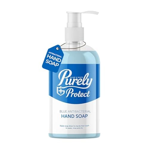 Image of Blake & White Antibacterial Hand Soap 500ml -Purely Protect Blue Handwash Liquid Soap for Home, Office,Kitchens and Washrooms-Unscented Hand Wash to Kill 99.9percent of Germs and Bacteria-Pack of 1