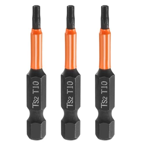 Image of sourcing map 3pcs T10 Torx Head Screwdriver Bit 2" (50mm) Long 1/4" Hex Shank Magnetic No Hole Tamper Proof 6 Point Star Screw Driver Drill Bits Phosphate S2 Steel Industrial Power Tools