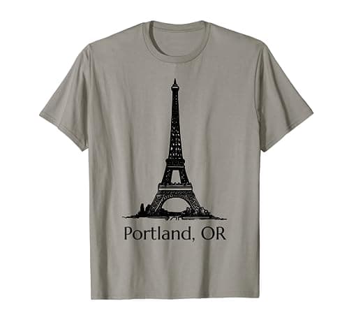 Image of Portland Oregon Bad Geography Stupid Humor Eiffel Towel Joke T-Shirt